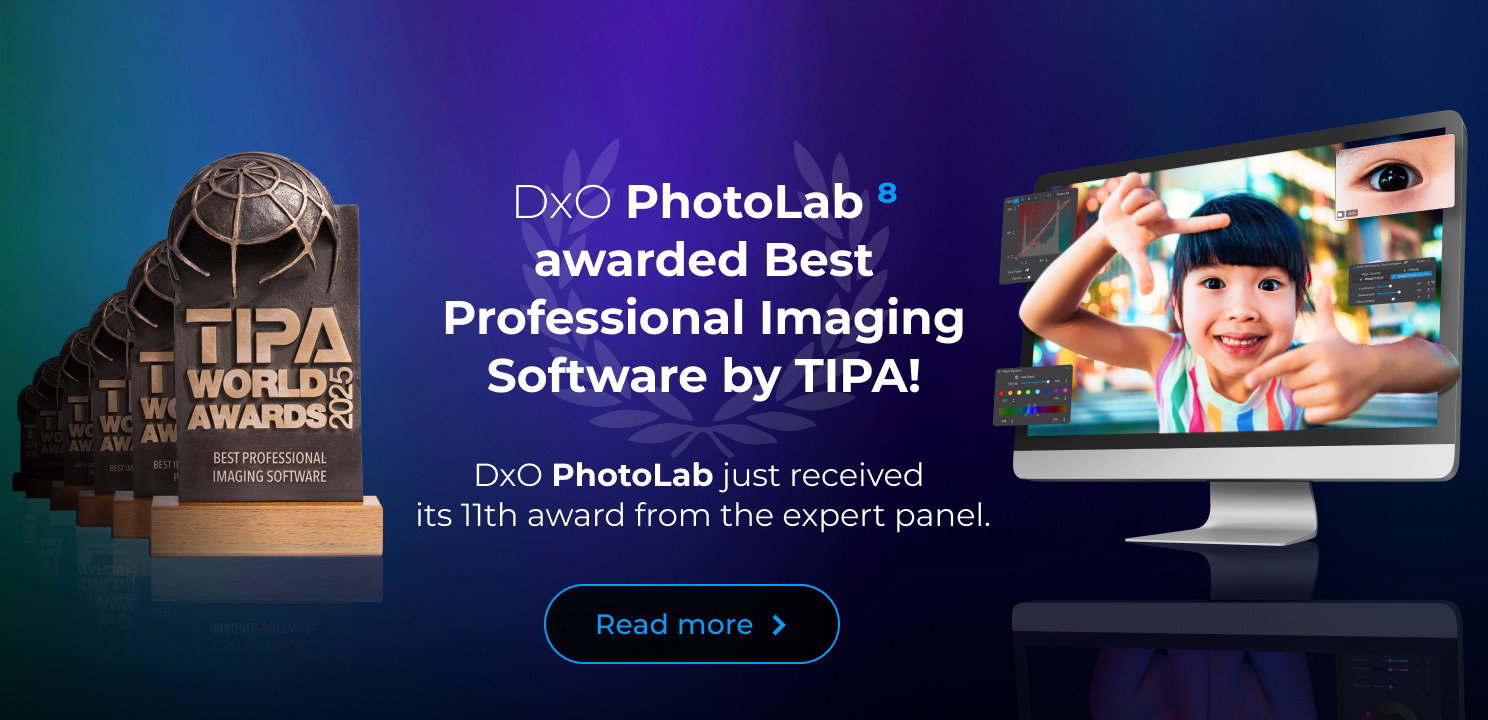 DxO PhotoLab 8 awarded Best Professional Imaging Software by TIPA! DxO PhotoLab just received its 11th award from the expert panel.