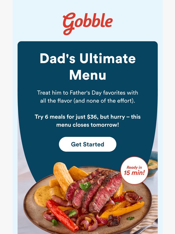LAST CALL: Father's Day Menu