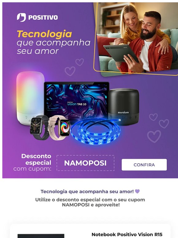 Tecnologia que acompanha seu amor! 💜