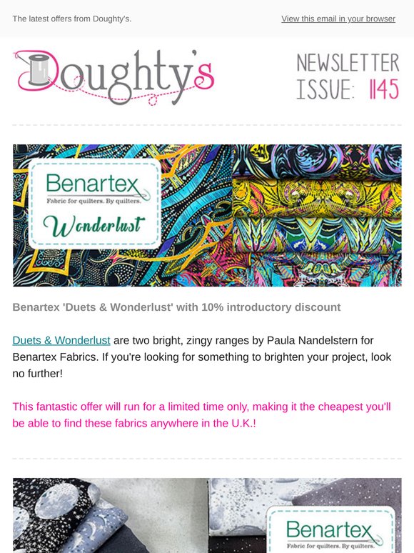 Benartex 'Duet & Wonderlust' + Plumpton Roadshow.