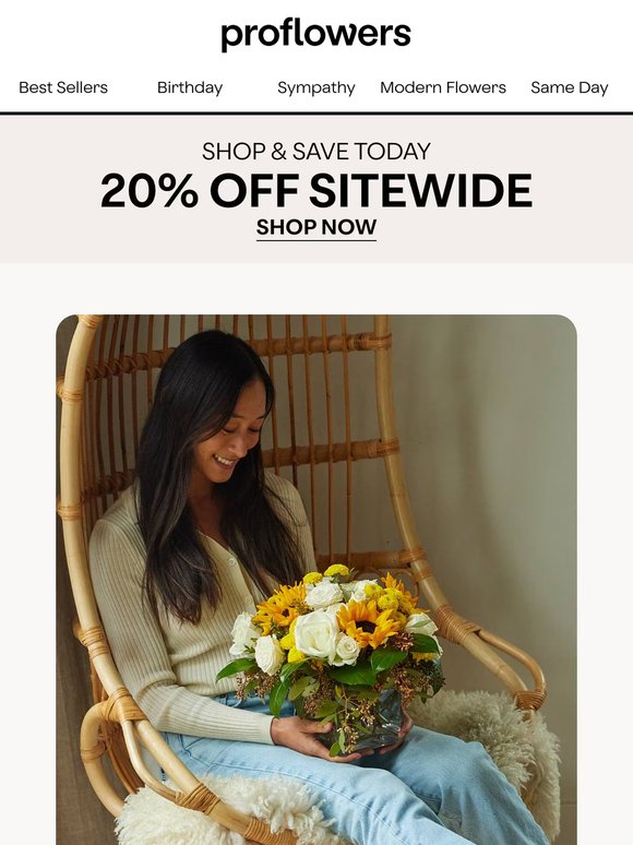 20% Off Our Favorite Flowers! Perfect for Any Occasion