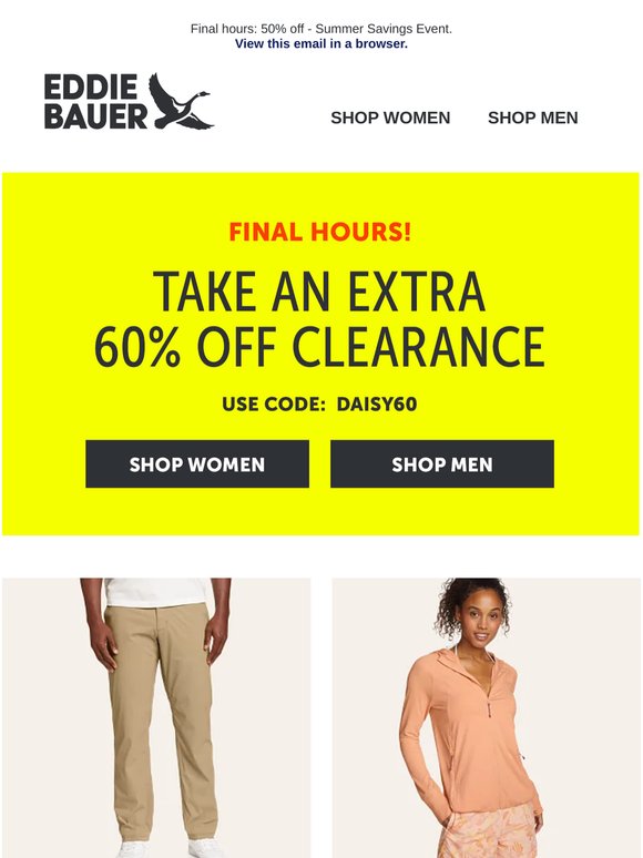 FINAL HOURS! Extra 60% Off Clearance