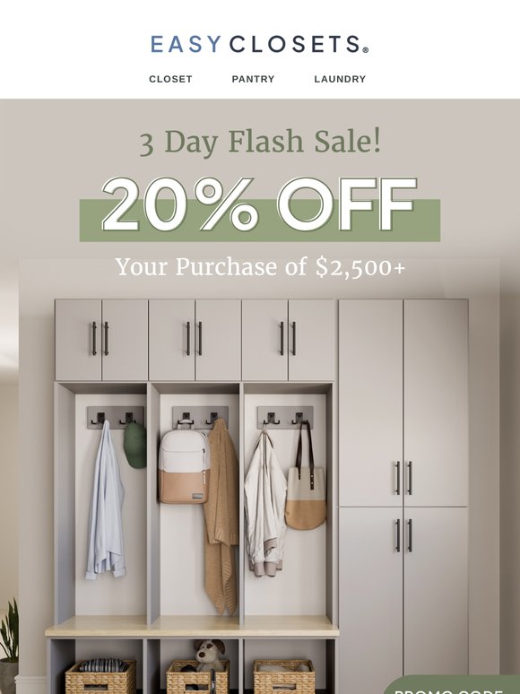 3 Days Flash Sale: Take 20% Off Custom Organization