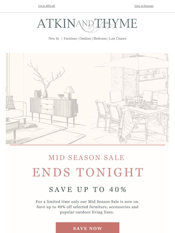 Ends Tonight | Mid-Season Sale
