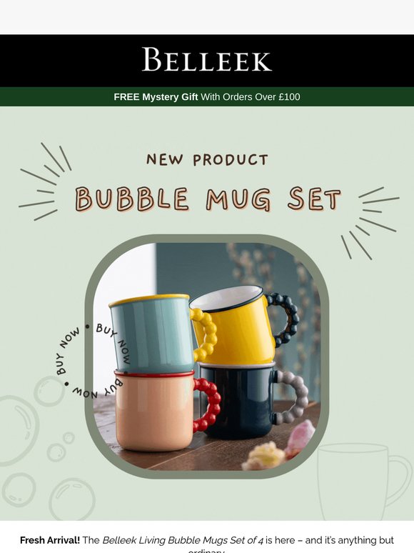 ✨ Just In: New Belleek Living Bubble Mugs!