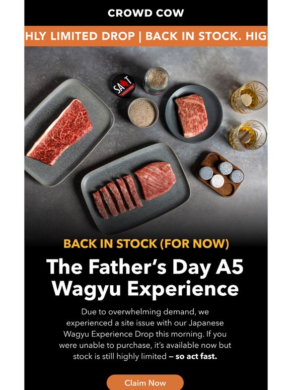 Back in Stock: Father's Day Wagyu Drop Available Now