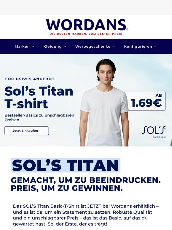 Lerne das NEUE SOL’S Titan kennen – Dein neues Lieblings-T-Shirt!