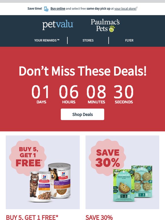 Ends Tomorrow! Hill’s Science Diet Wet Dog & Cat Food - buy 5, get 1 FREE (select sizes). and more deals not to miss out on 🐕 🐈 🐹 📣