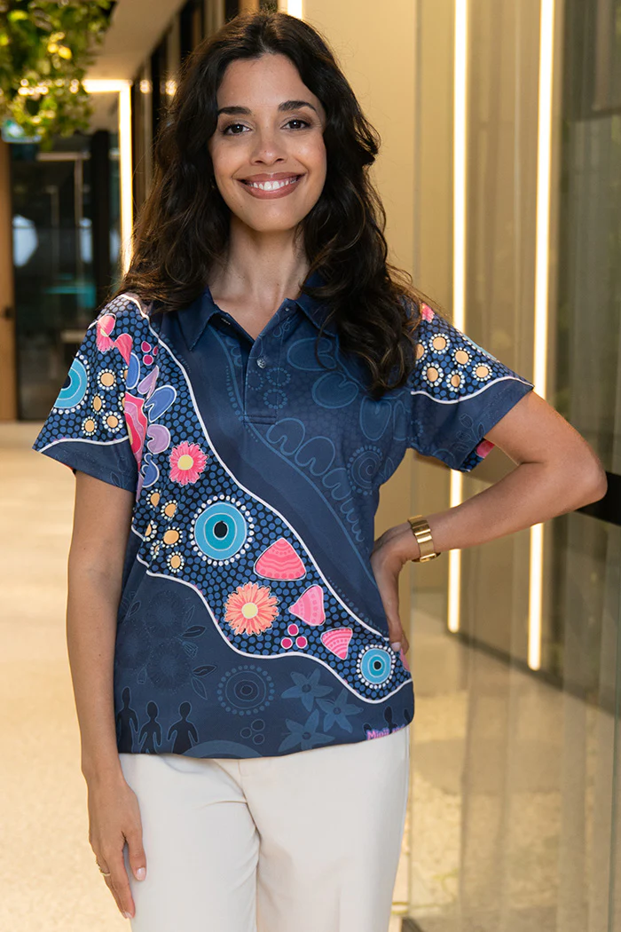 Image of Thriving Together NAIDOC 2025 Essence Women's Fitted Polo Shirt