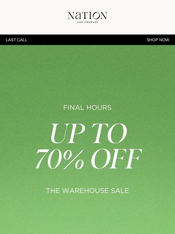 Last call. Then it’s back to full price.