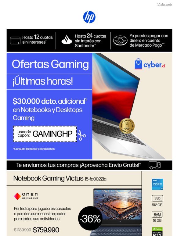 🎮 ¡Últimas horas de CyberDay! Equipamiento gaming en oferta