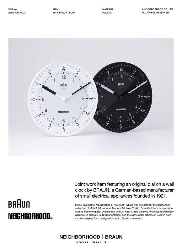 Neighborhood: NEIGHBORHOOD®｜BRAUN | Milled