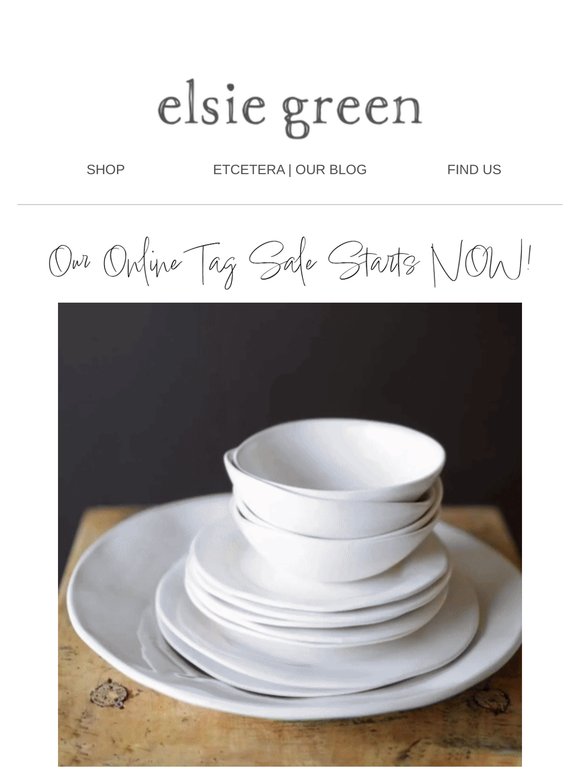 Our Online Tag Sale Starts NOW!