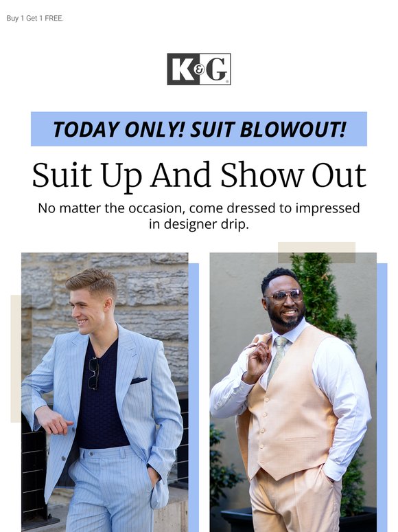 Today ONLY. Shop Men’s Designer Suits!