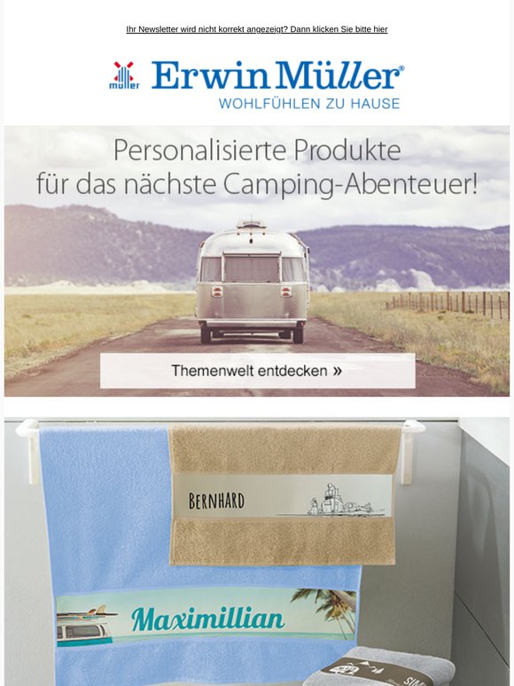 Personalisierte Produkte für Ihren Camping-Urlaub!