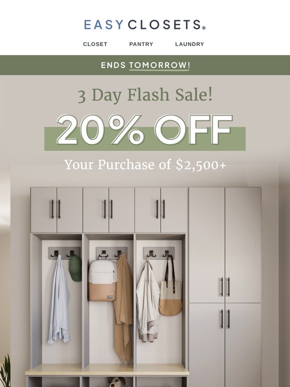 Your Exclusive 20% Off Ends Tomorrow!