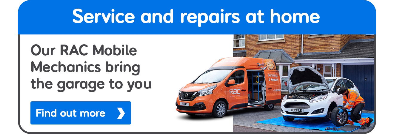 Servicing and repairs at home with RAC mobile mechanics