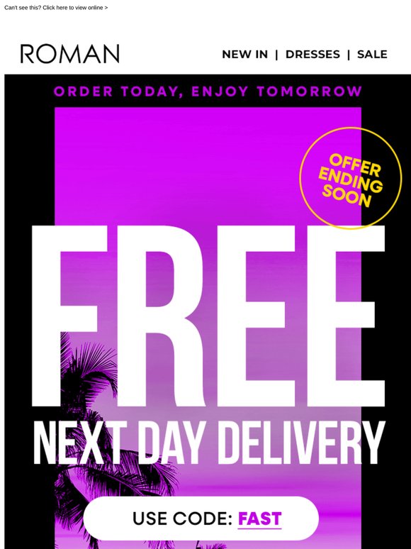 Your Fastest Delivery Yet -- Free Today ⏩