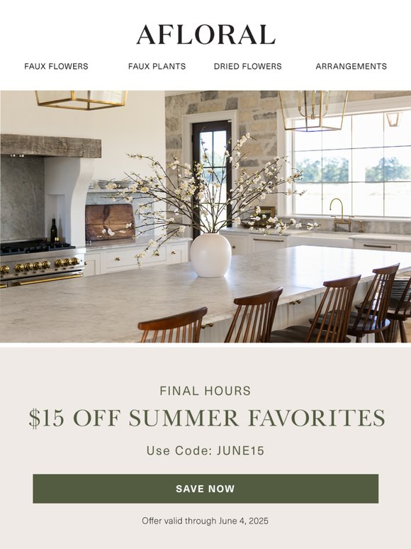 Last chance for $15 OFF