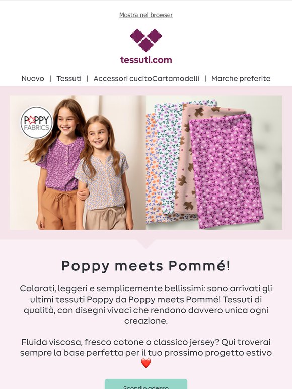Nuovi tessuti: Poppy meets Pommé