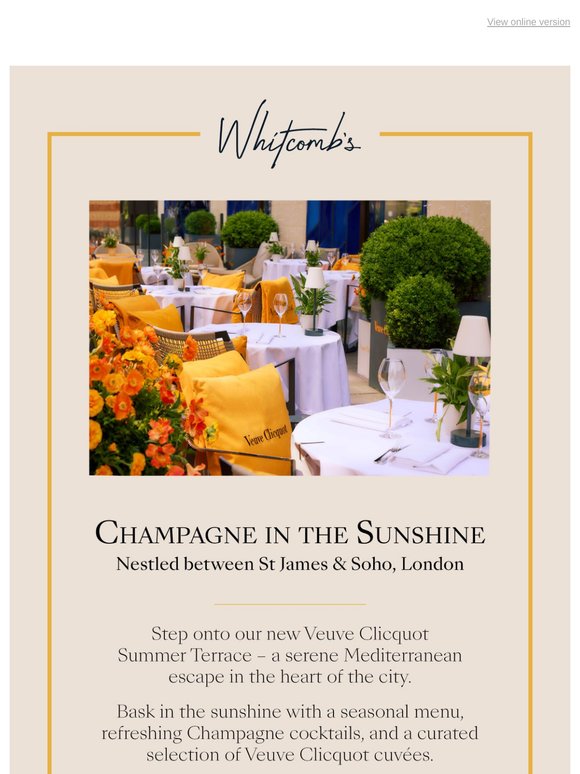 Champagne, oysters & sunshine - it's alfresco dining season