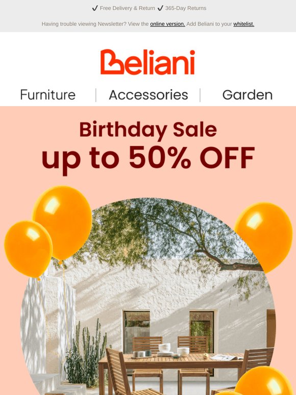 Happy Birthday to us! Enjoy up to 50% OFF 🎁
