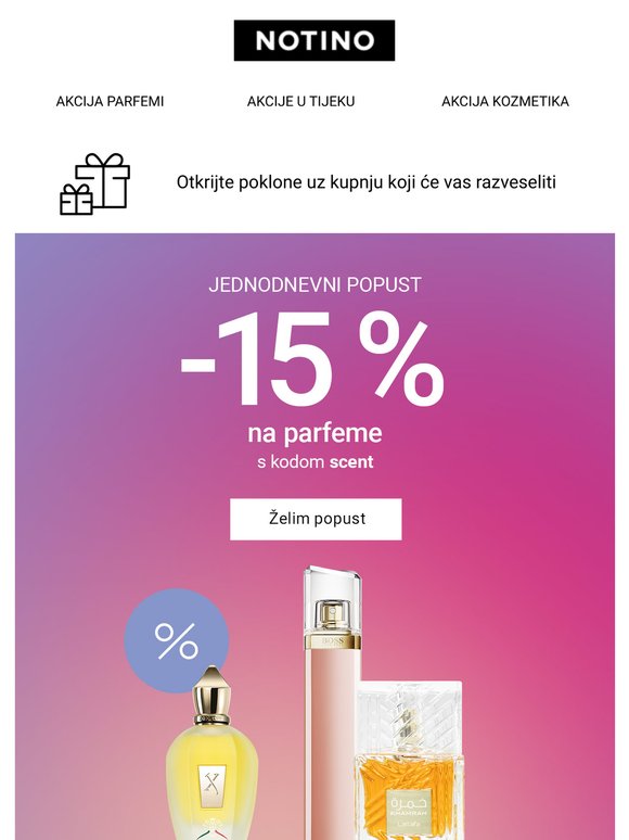 Samo danas! -15 % na najljepše parfeme