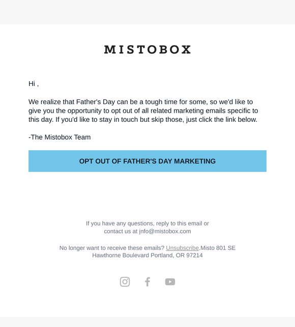 Opt Out Of Father's Day Marketing Emails