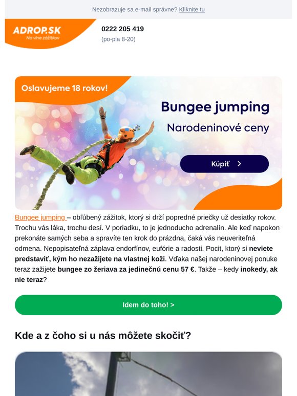 Bungee s narodeninovou zľavou  38 %🎂🎉