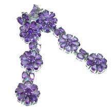 Dolce Vita - Precious Natural 42.5 carat Amethyst .925 Sterling Silver handcrafted LARGE Statement  earrings