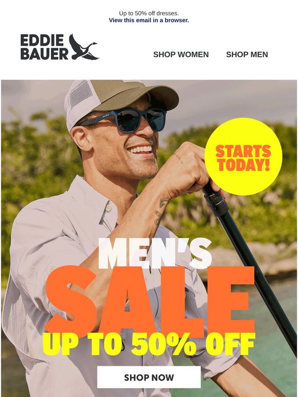STARTS TODAY! Men's Sale - Up To 50% Off