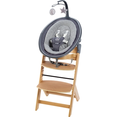 babyGO Hochstuhl-Set Newborn Family Natur / Grey