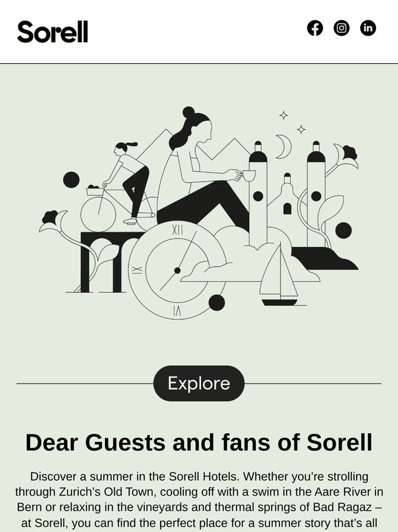 Your summer. Your Switzerland. Your Sorell moments.