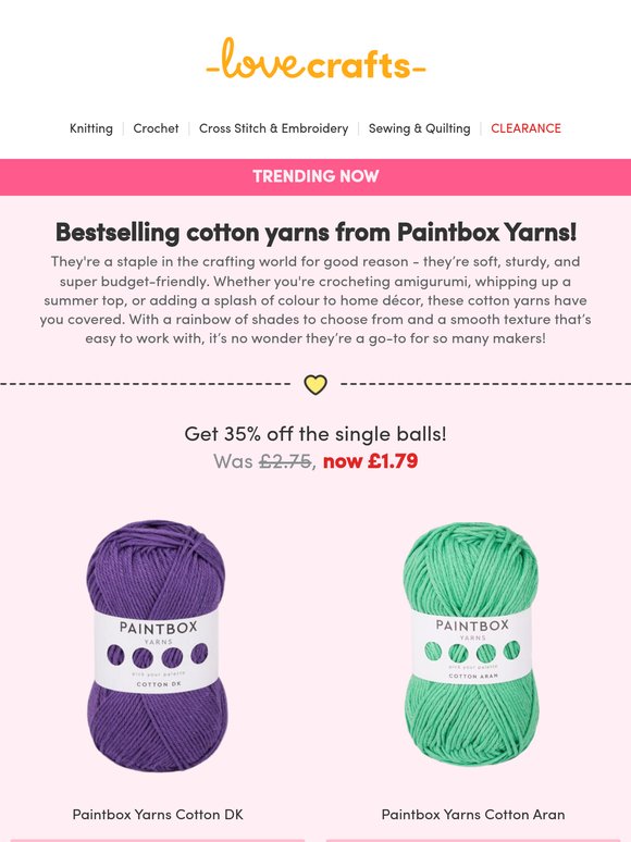 Colourful cottons from £1.79 (that's 35% off!)