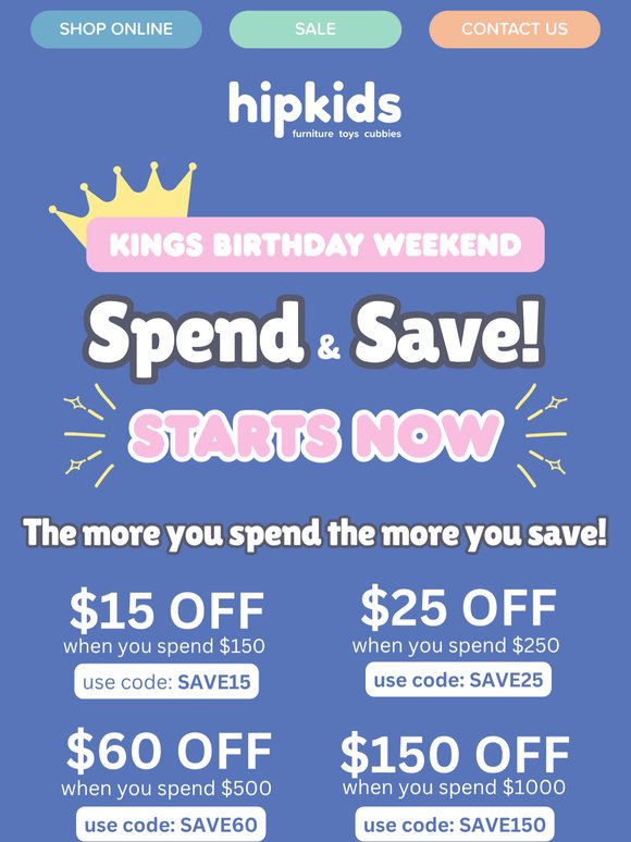 🚨 SPEND SAVE STARTS NOW!