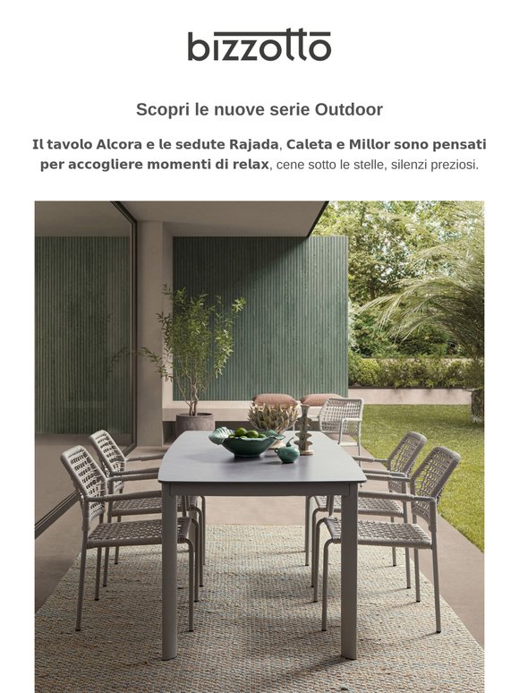 Scopri il tavolo Alcora e le sedute Rajada, Caleta e Millor