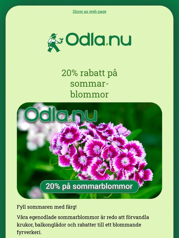 Få rabatt från Odla.nu 🌺