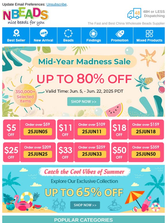 Mid-Year Madness Sale! UP TO 80% OFF