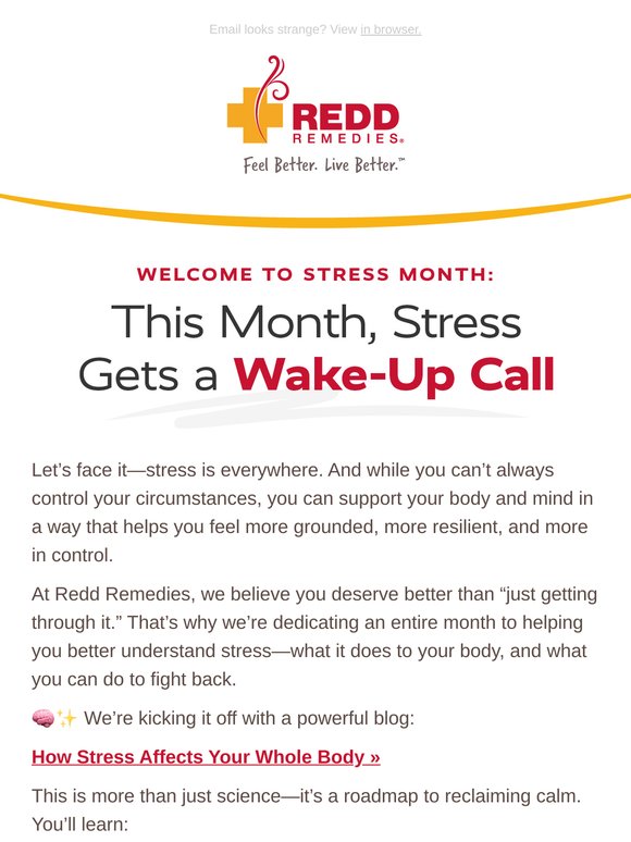 It’s Stress Month at Redd Remedies – Let’s Feel Better Together