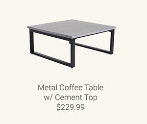 Metal Coffee Table w/ Cement Top