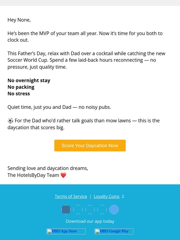⚽ Pool. Soccer. Coffee. You & Dad Win.