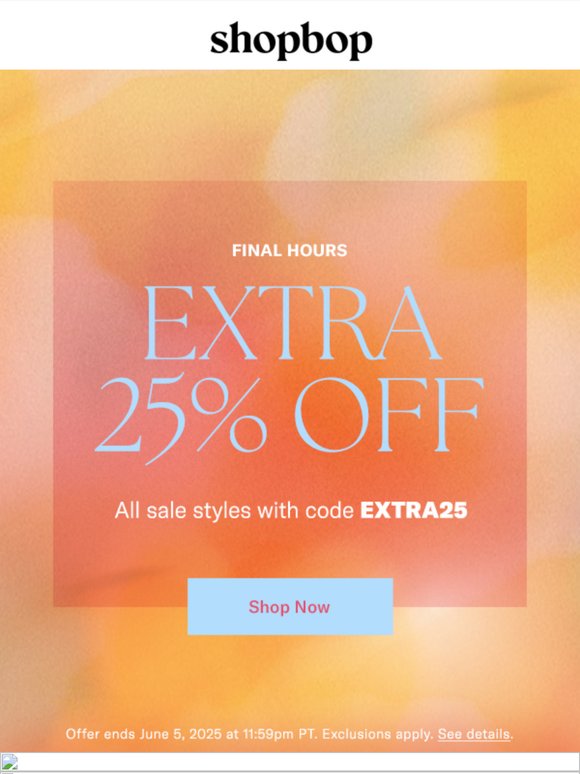 Final hours: SALE on SALE