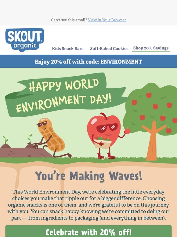 High fives & 20% off for you this World Environment Day! 🙌