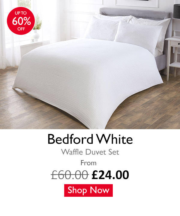 Bedford White Waffle Duvet Set