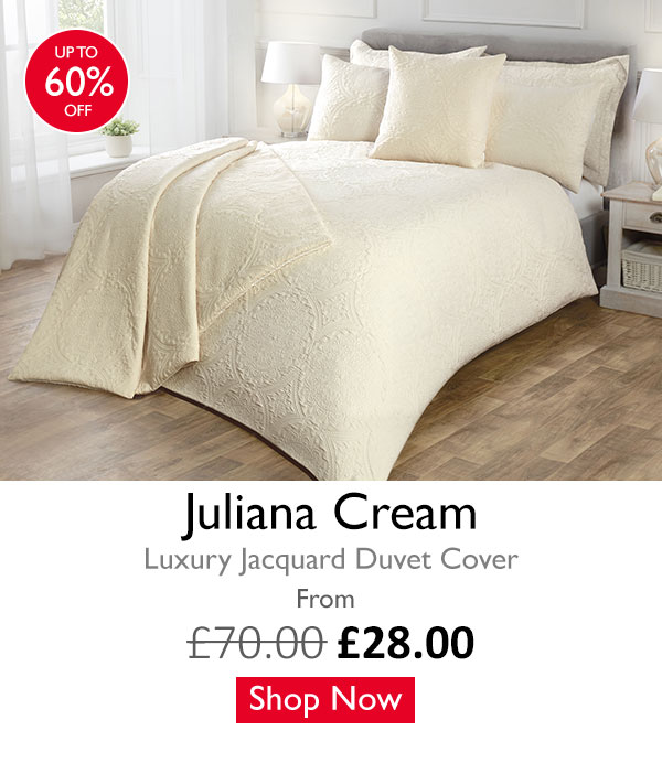 Juliana Cream Luxury Jacquard Duvet Cover