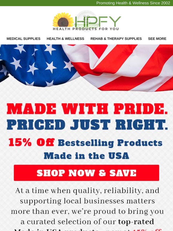 Shop the Red, White & Value – 15% Off USA Favorites