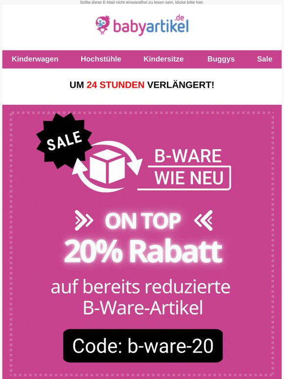 Naaa gut... noch mal 24 Std. 20% extra Rabatt