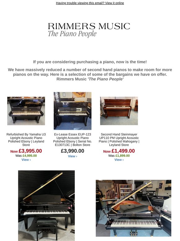 Second Hand  Piano Clearance Bargains - Massive Reductions!