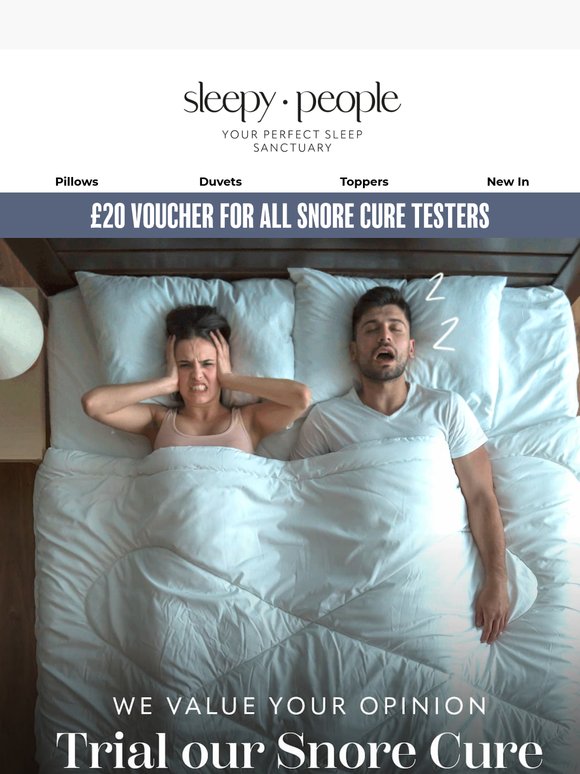 Receive a £20 voucher by testing our Snore Cure 😴