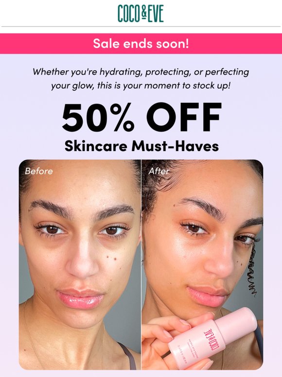 6.6 SALE: 50% OFF Skincare & Suncare